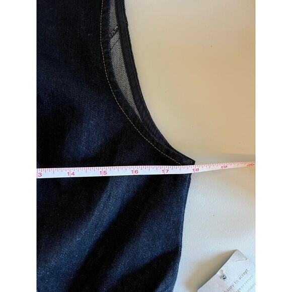 NWT Denim Midi Dress A-Line Dark Wash XL Long Modest Sleeveless Teacher Office - Picture 10 of 16